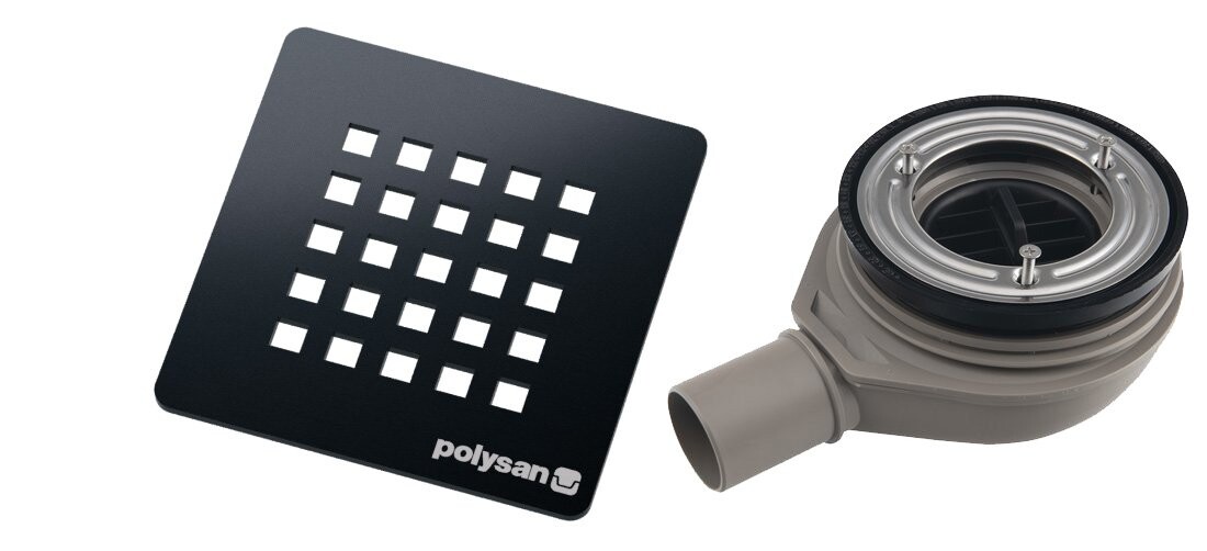 Polysan TRENECA vaničkový sifon, průměr otvoru 90mm, DN40, krytka gun metal