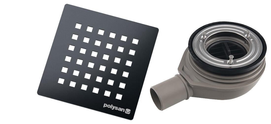 Polysan FLEXIA vaničkový sifon, průměr 90mm, DN40, krytka gun metal