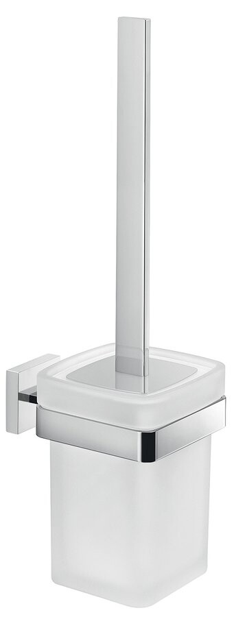 Gedy ELBA WC štětka závěsná, mléčné sklo, chrom