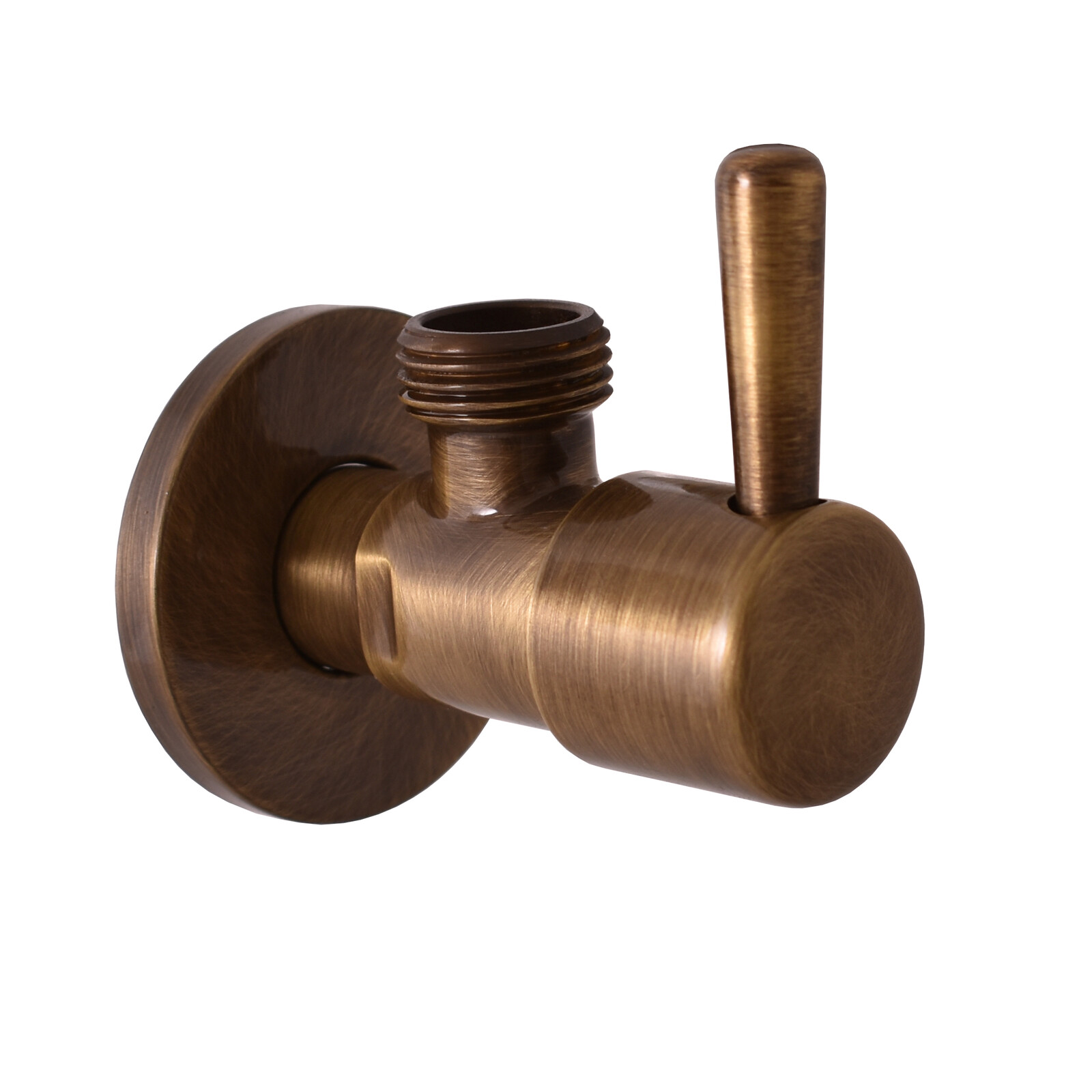 Ventil rohový 1/2“ x 1/2“ - kulatý - stará mosaz, Stará mosaz (Bronz) RV0212SM, RAV Slezák