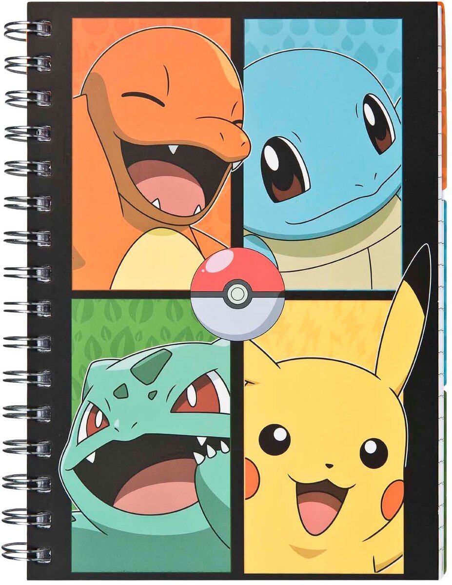 Spirálový zápisník se 3 záložkami Pokemon