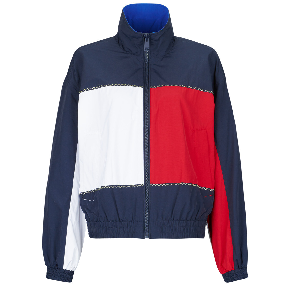 Tommy Jeans  TJW FLAG HIGH NECK JACKET  Modrá