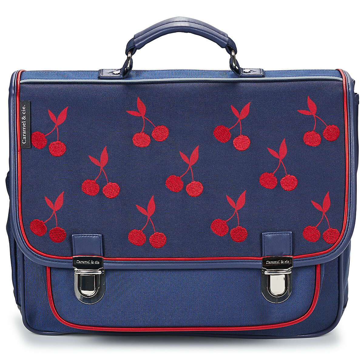 CARAMEL & CIE  CARTABLE 38 CM VELVET CHERRIES  Tmavě modrá