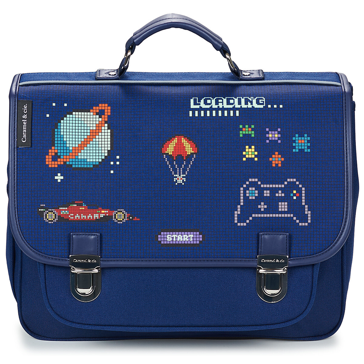 CARAMEL & CIE  CARTABLE 38 CM PIXEL ART  Tmavě modrá