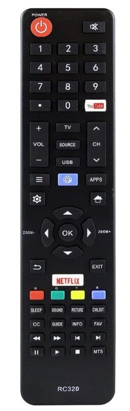 Eclipsera Náhradní dálkový ovladač RC320 pro JVC TV