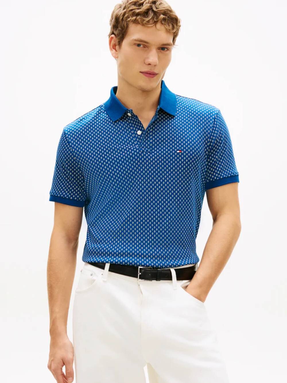 Tommy Hilfiger pánské modré polo tričko MW0MW427760GY S