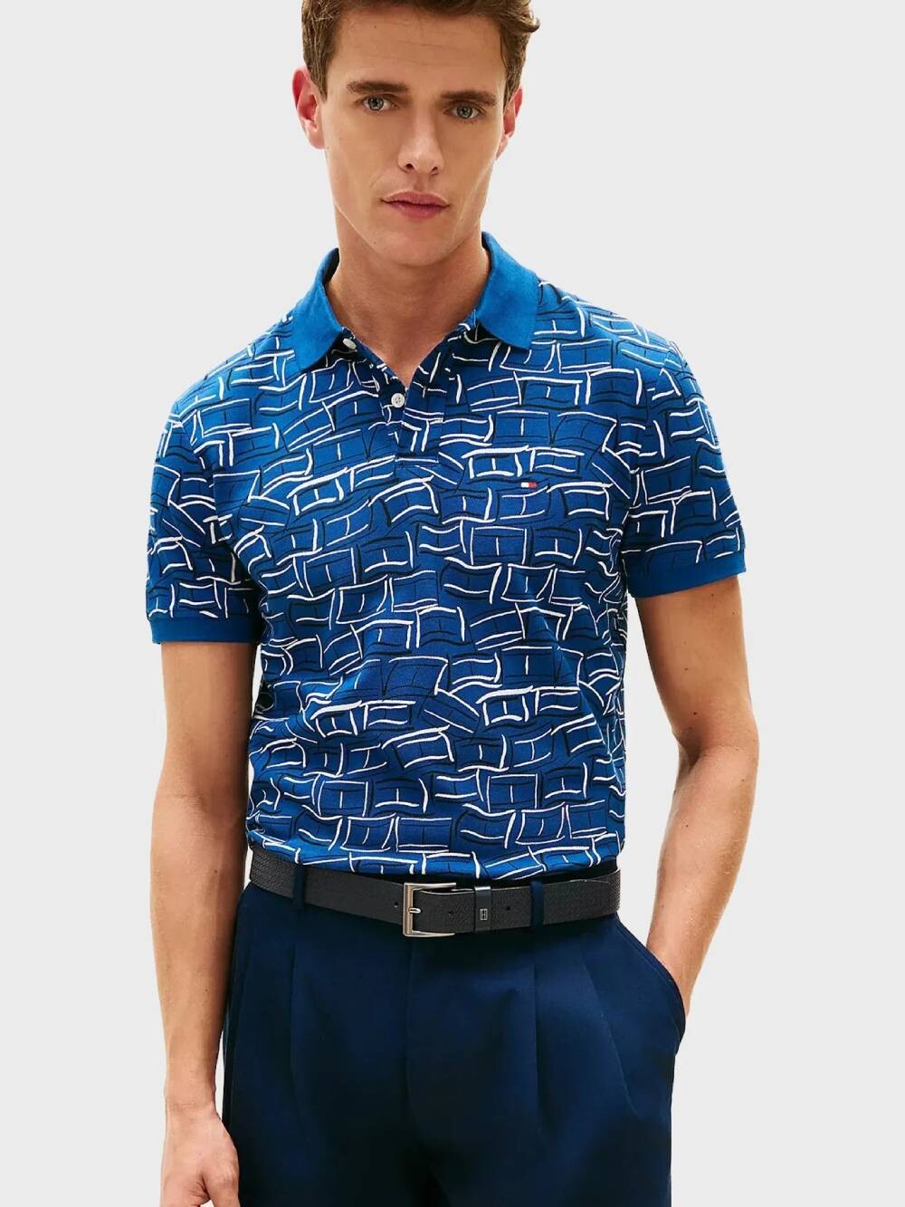 Tommy Hilfiger pánské modré polo tričko MW0MW427570GZ S