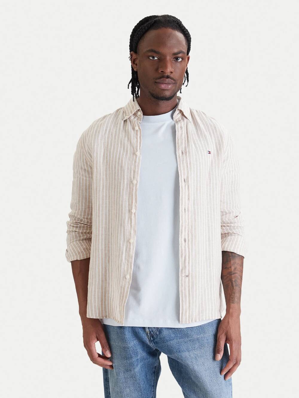 Tommy Hilfiger pánská lněná košile MW0MW424000BJ S