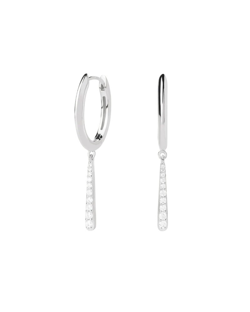 PDPAOLA Stříbrné oválné náušnice Olga Mini Hoops Essentials ARB2-C89-U