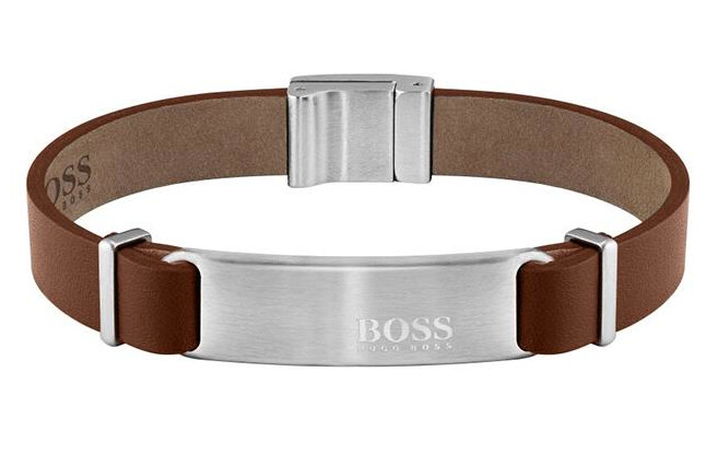 Hugo Boss Světle hnědý kožený náramek pro muže Urbanite 1580046