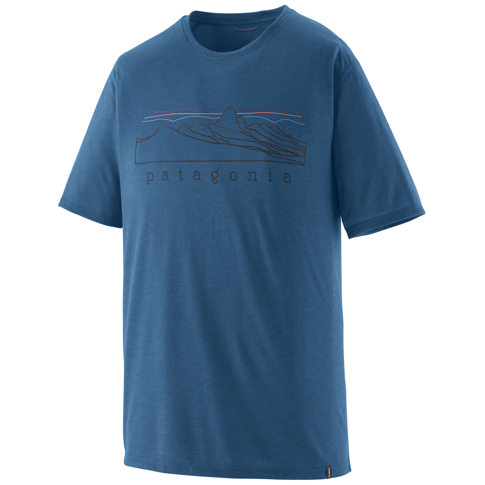 Pánské triko Patagonia Men's Capilene Cool Trail Shirt - Stratapeaks Velikost: L / Barva: modrá