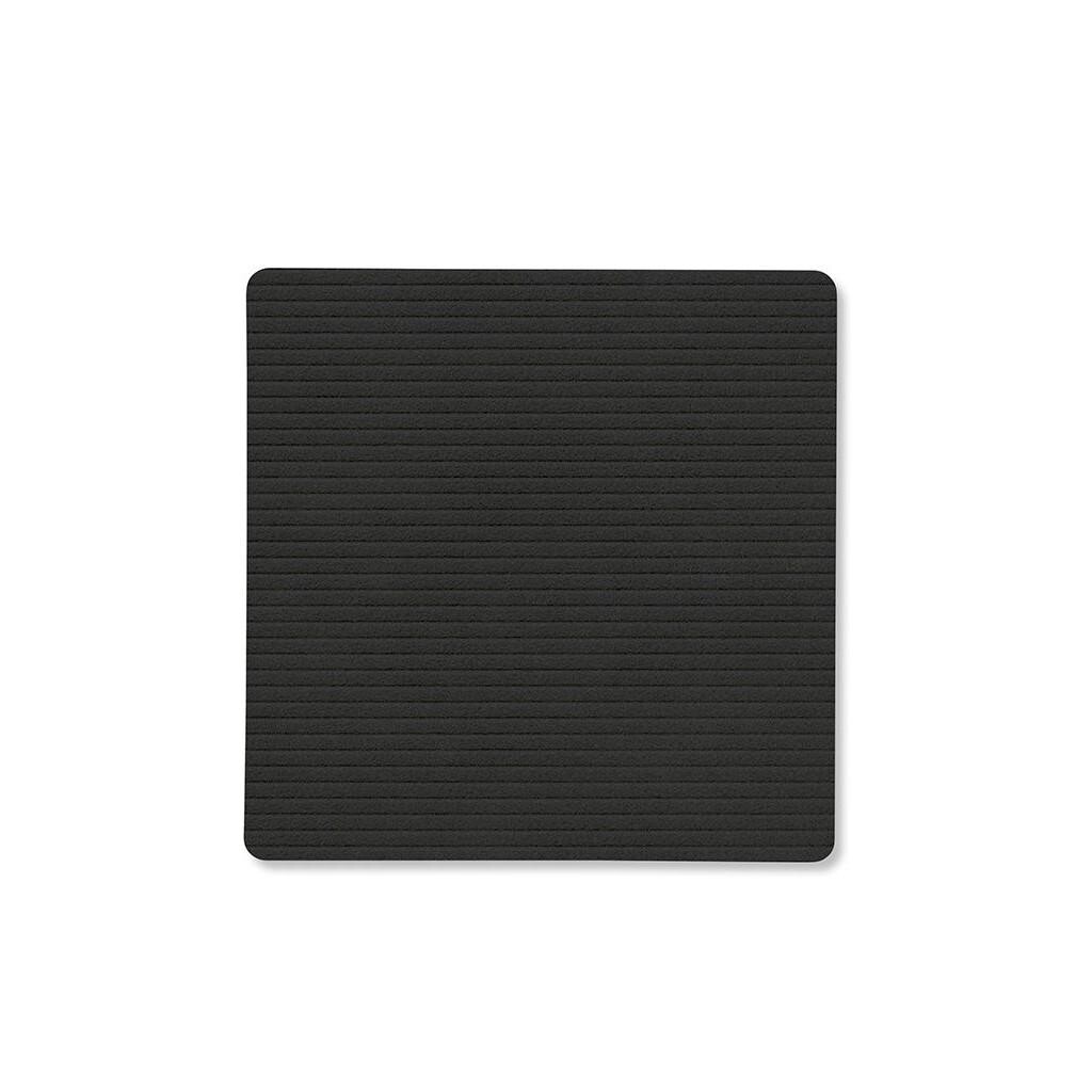 Podtácek SQUARE CORDUROY 10 x 10 cm, černý inkoust, kůže, LIND DNA