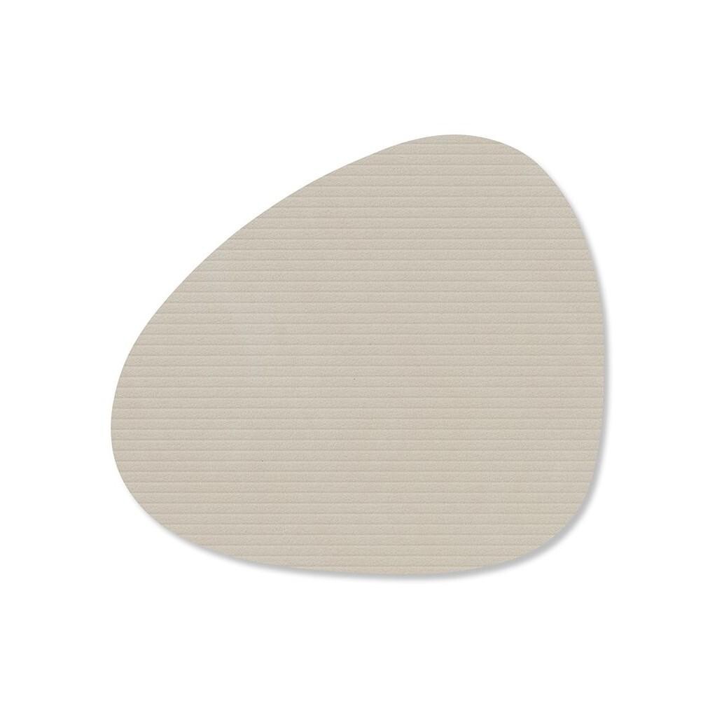 Podtácek CURVE CORDUROY 11 x 13 cm, ústřicově bílá, kůže, LIND DNA