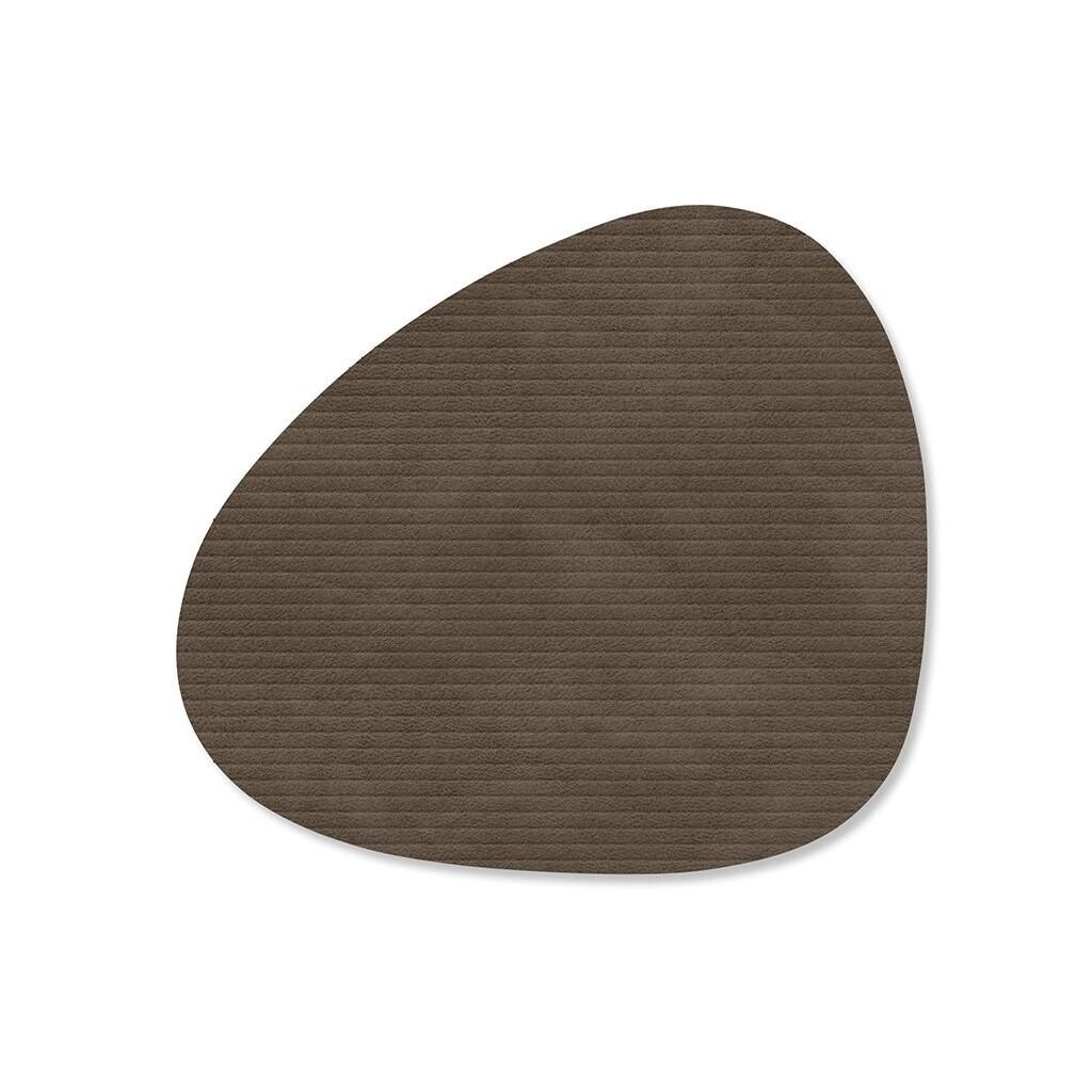 Podtácek CURVE CORDUROY 11 x 13 cm, kaviárová, kůže, LIND DNA