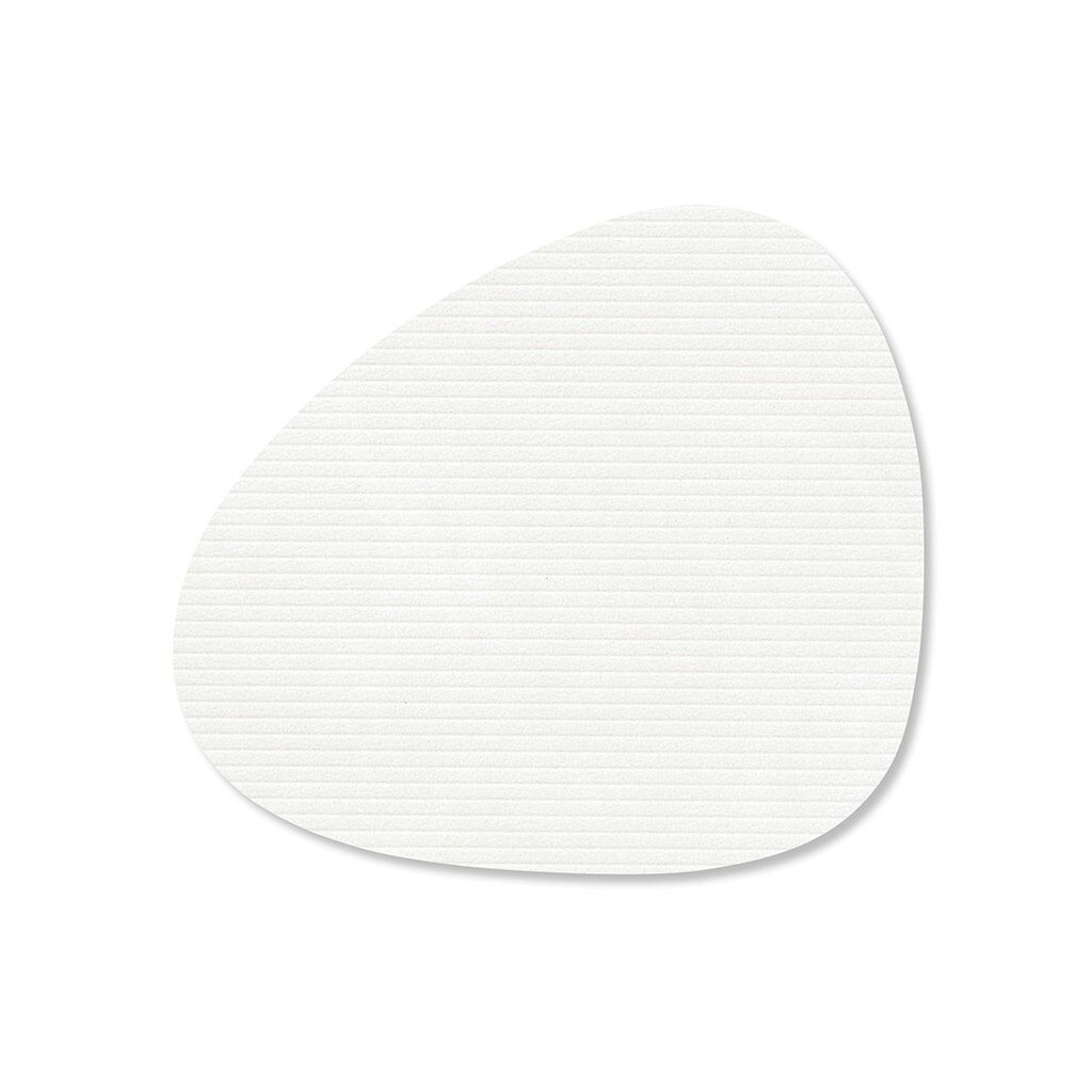 Podtácek CURVE CORDUROY 11 x 13 cm, čistá bílá, kůže, LIND DNA