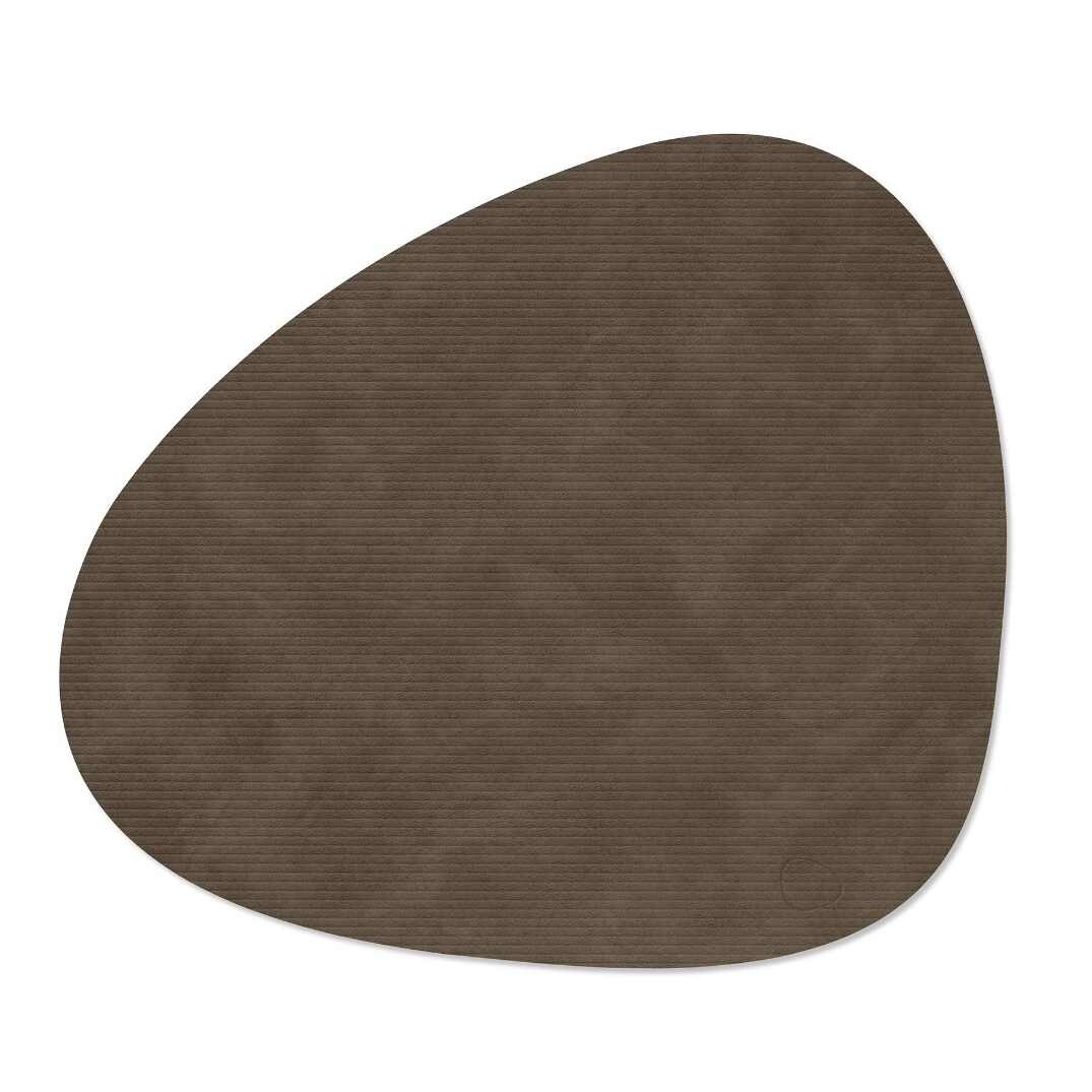 Prostírání CURVE CORDUROY 37 x 44 cm, kaviárová, kůže, LIND DNA