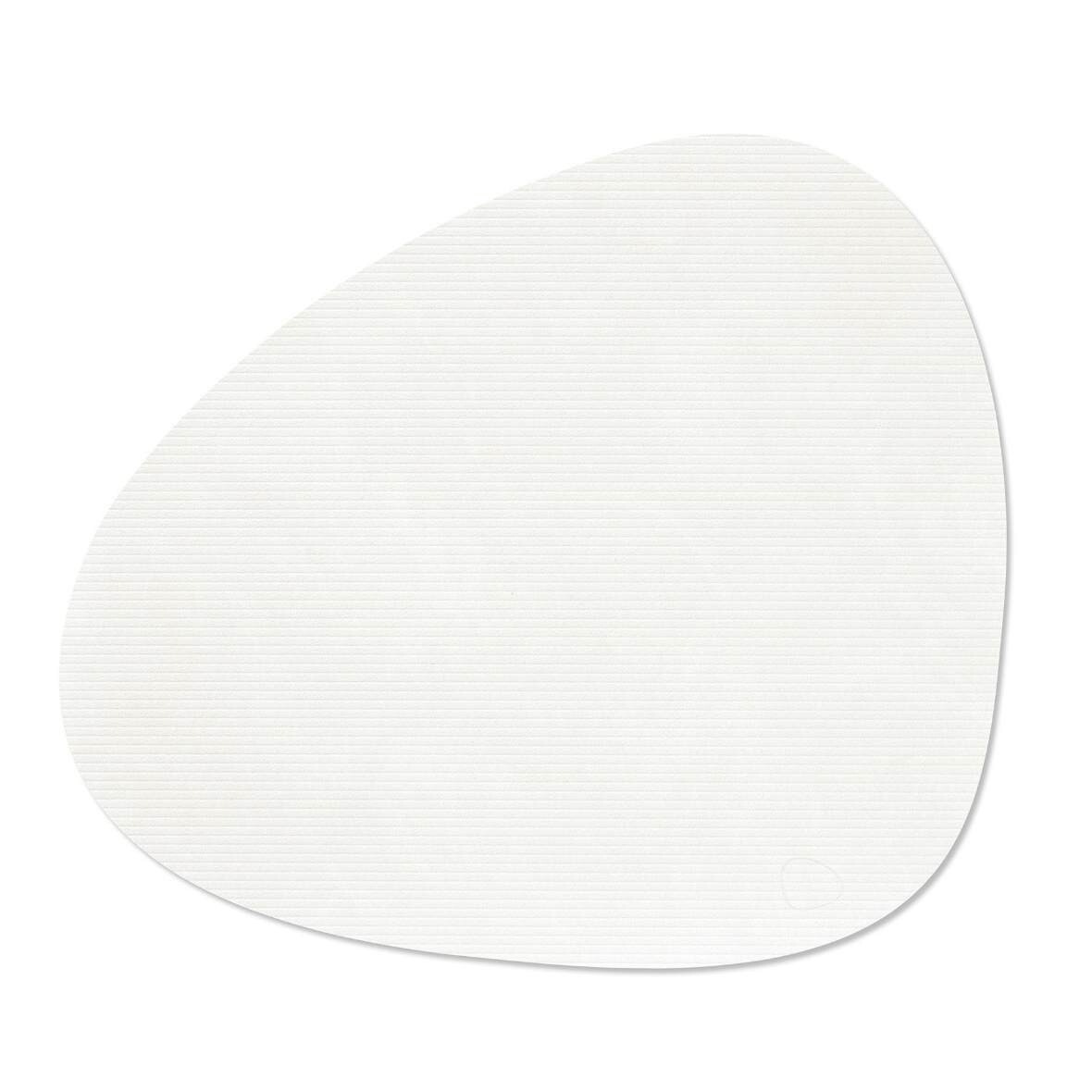 Prostírání CURVE CORDUROY 37 x 44 cm, čistá bílá, kůže, LIND DNA