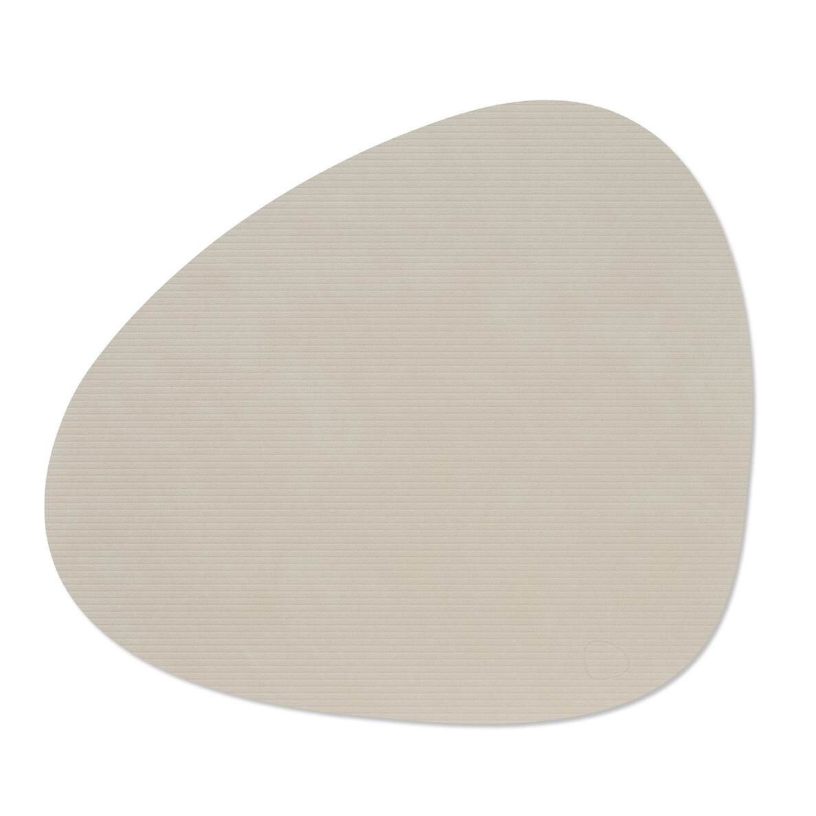 Prostírání CURVE CORDUROY 37 x 44 cm, ústřicově bílá, kůže, LIND DNA