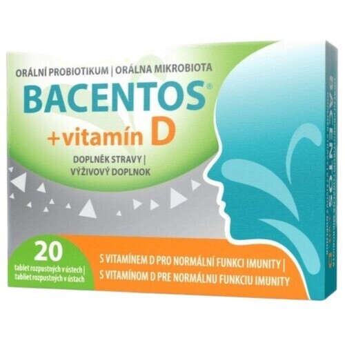 BACENTOS + vitamín D orální probiotikum tbl.20