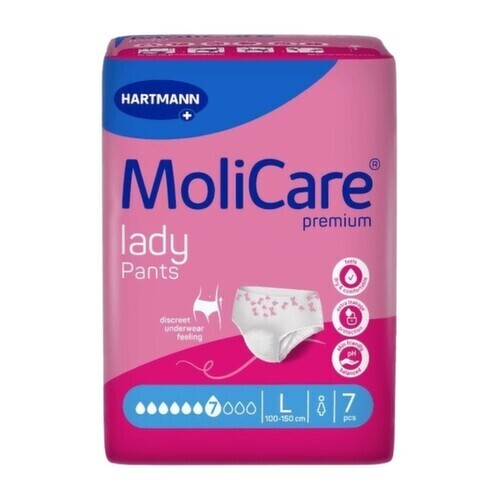 KALHOTKY NAVLÉKACÍ MOLICARE LADY PANTS 7 KAPEK L BOKY 100-150CM,1325ML,7KS