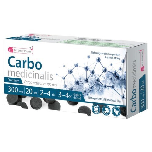 Dr.Candy Pharma Carbo medicinalis tbl.20x300mg - II. jakost