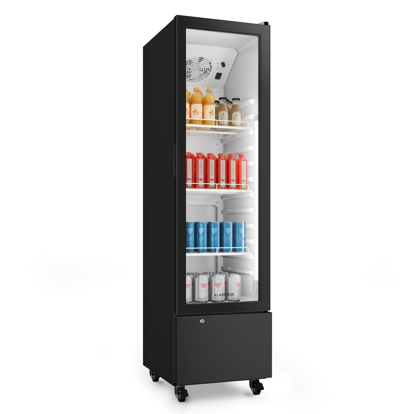 Klarstein Chladnička na nápoje GrandCooler gastro | 163,5 x 43 cm | Vnitřní osvětlení LED | Černá