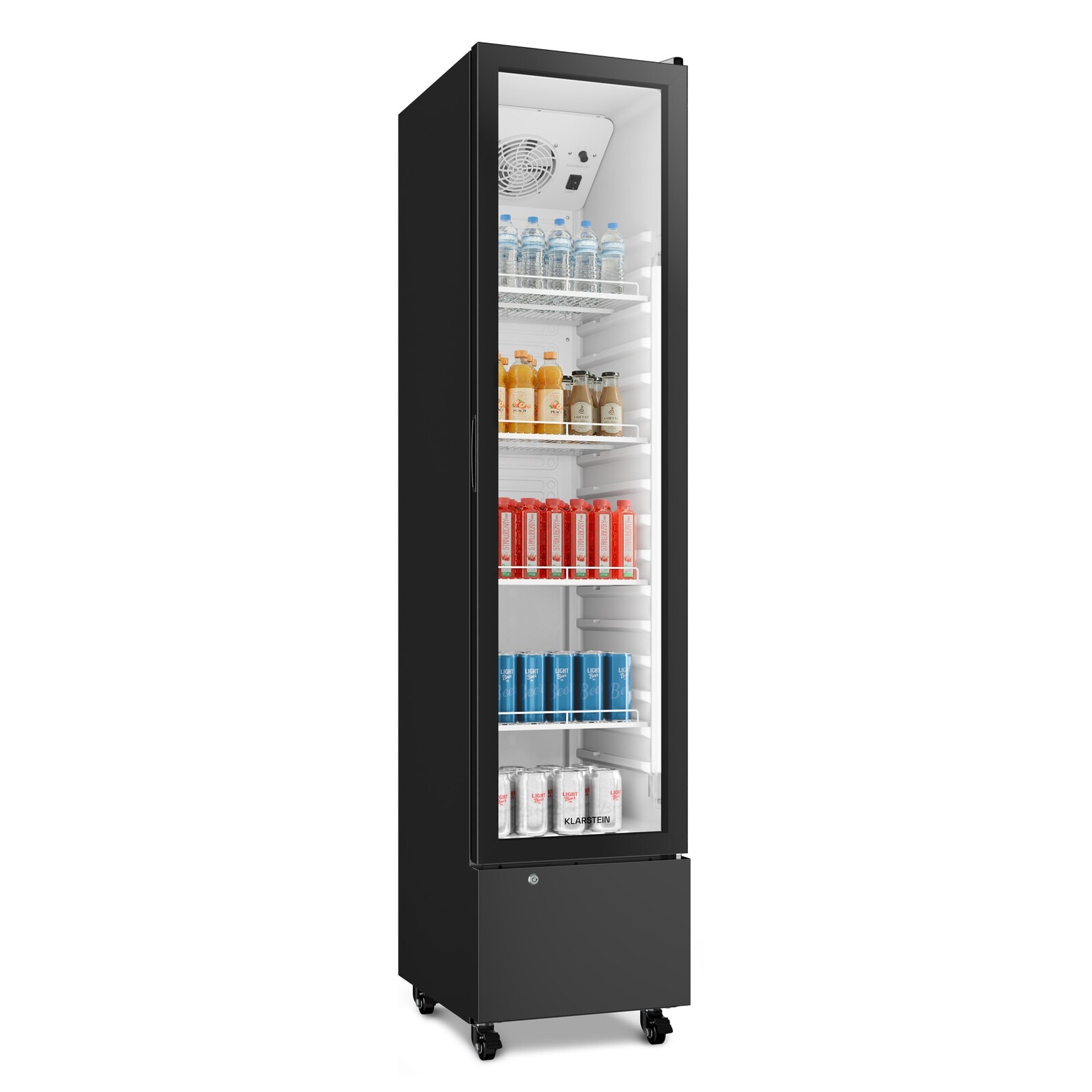Klarstein GrandCooler gastro lednice na nápoje | 191,5 x 43 cm | LED vnitřní osvětlení | Černá