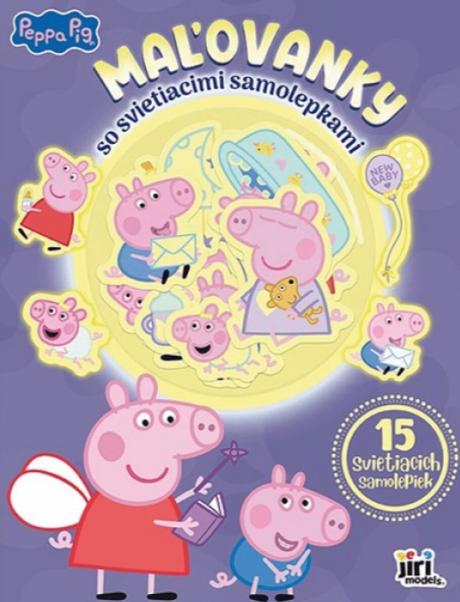 Maľovanky so svietiacimi samolepkami Prasiatko Peppa