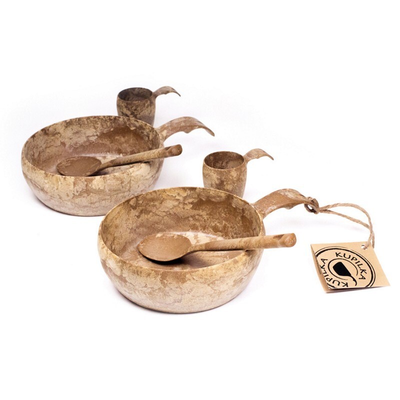 Kupilka Start The Day set - 2x Panák 5 ml + 2x MISKA 550 ml + 2x lžička Original (BROWN) 6430014975119