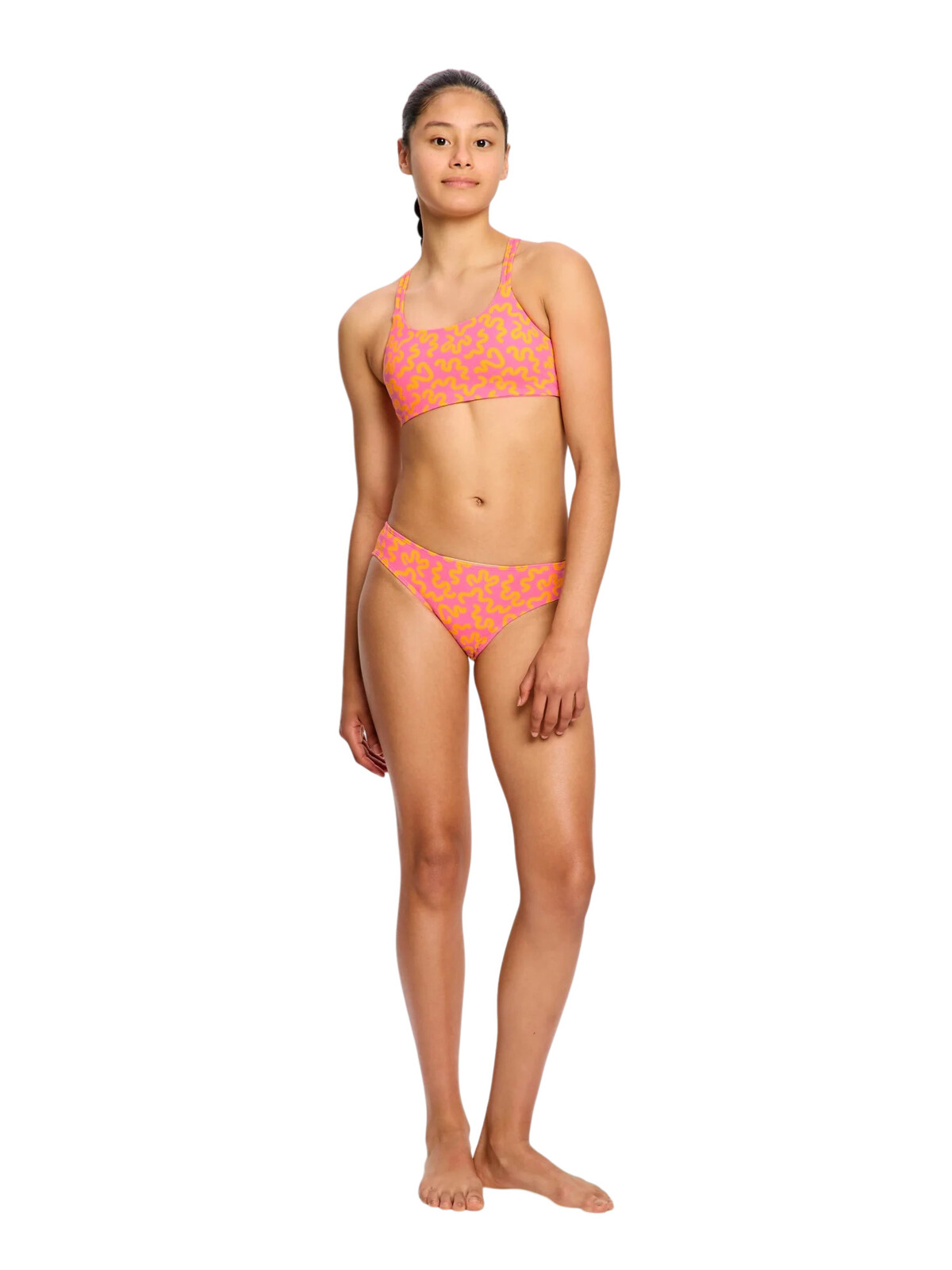 Dívčí plavky Modibodi crop top Summer Wavy Pink horní díl (DPMHDCTWP) 12-14 let