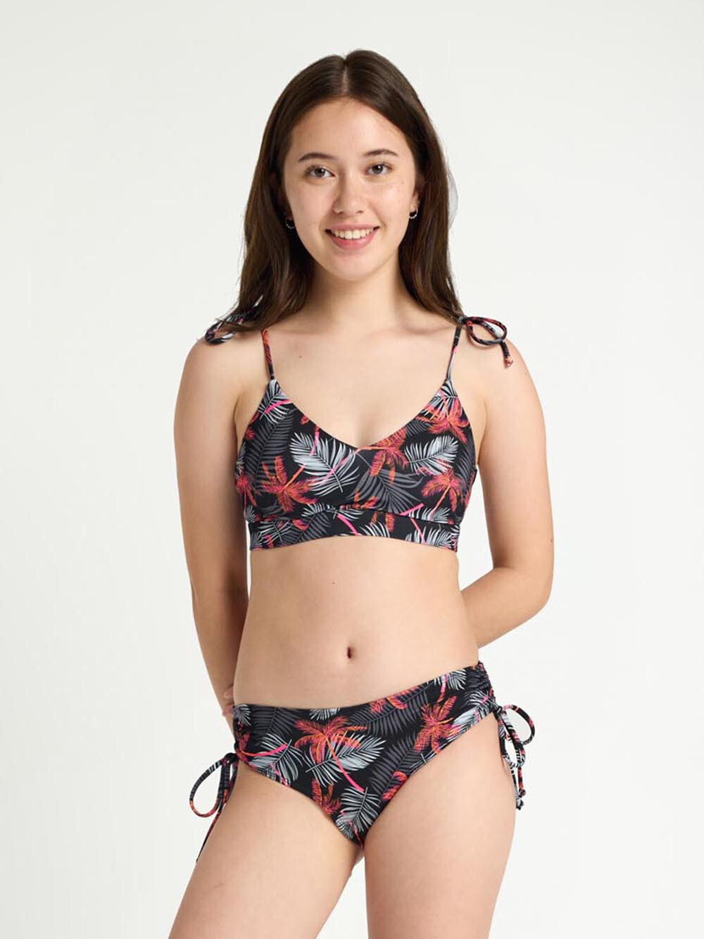 Dívčí menstruační plavky Modibodi Teen High Bikini Jungle Palm Black spodní díl (MODI4375JPB) 8-10 let
