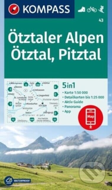 Ötztaler Alpen, Ötztal, Pitztal 1: 50 000 - Kompass