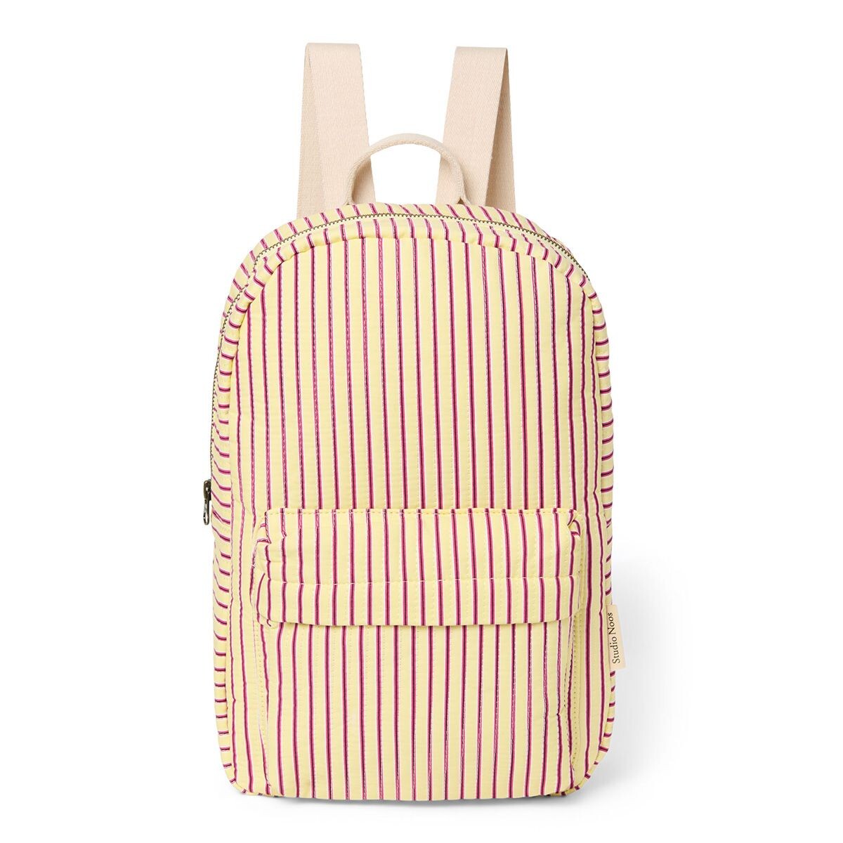 STUDIO NOOS Poplin Midi BACKPACK - batůžek - přední kapsa | Butter Yellow Stripped