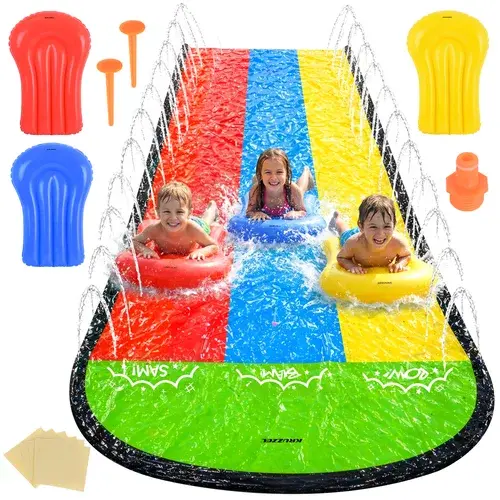 Trojitá vodní skluzavka s vodotryskem 480 cm + 3 plavidla
