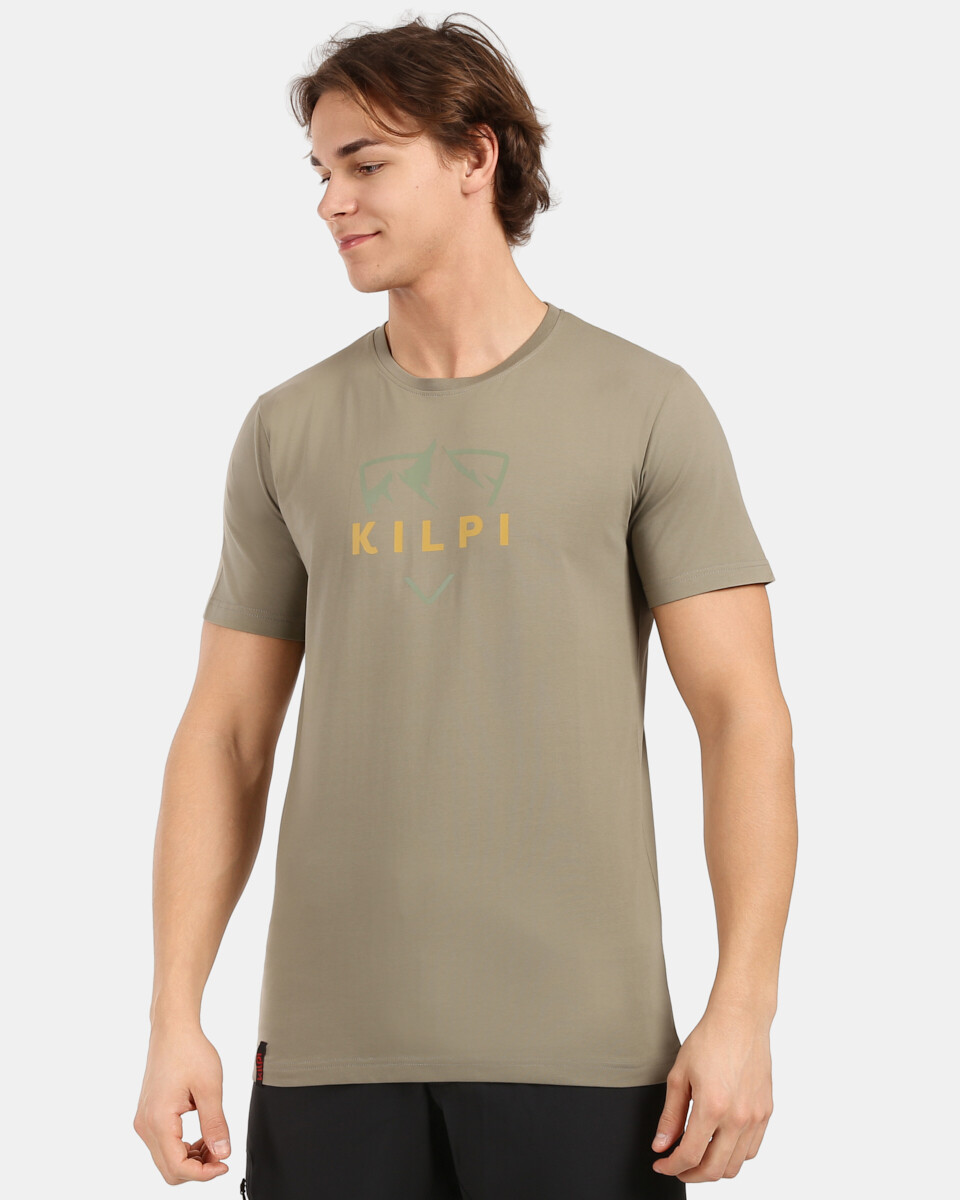 Pánské bavlněné tričko kilpi discover-m khaki s