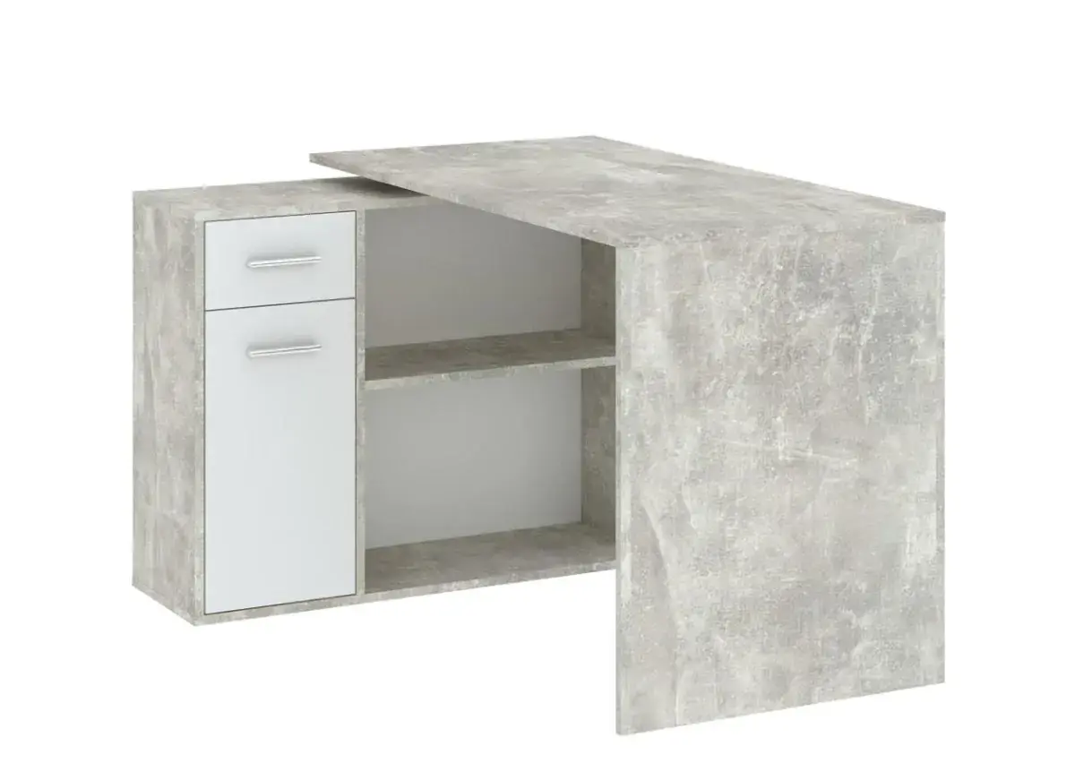 Casarredo Psací stůl 1D1S SORIA - beton/bílá