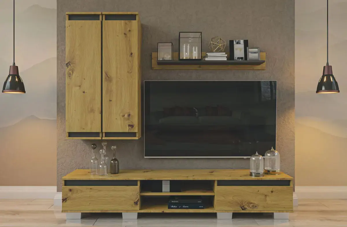 Casarredo Obývací stěna OHIO dub artisan/grafit