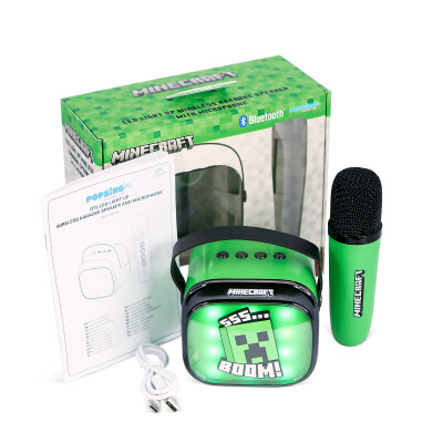 Karaoke LED  reproduktor s mikrofonem OTL - Minecraft