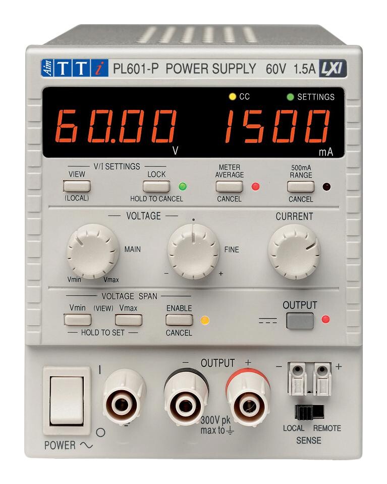 Aim-Tti Instruments Pl601P Power Supply, 1Ch, 60V, 1.5A, Prog
