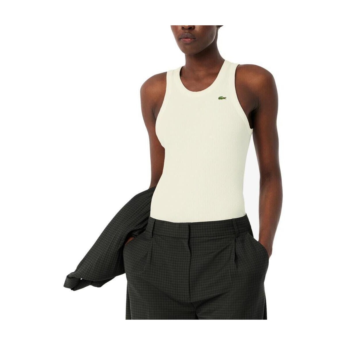 Lacoste  Slim Fit Cotton Tank Top  Bílá