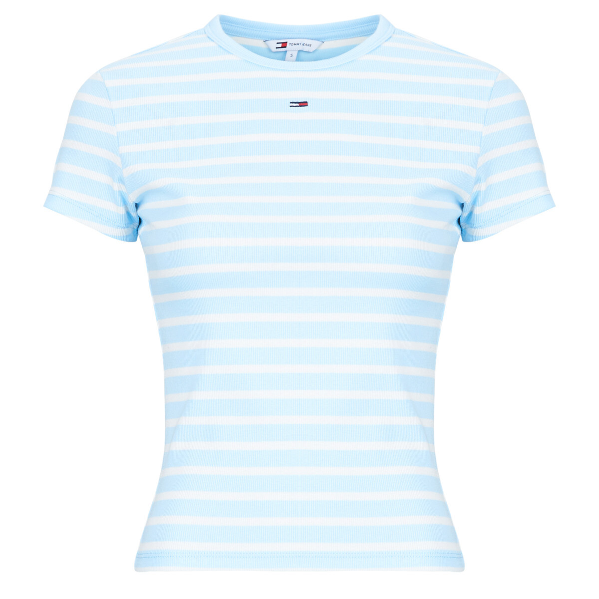 Tommy Jeans  TJW SLIM ESSENTIAL RIB SS EXT  Modrá
