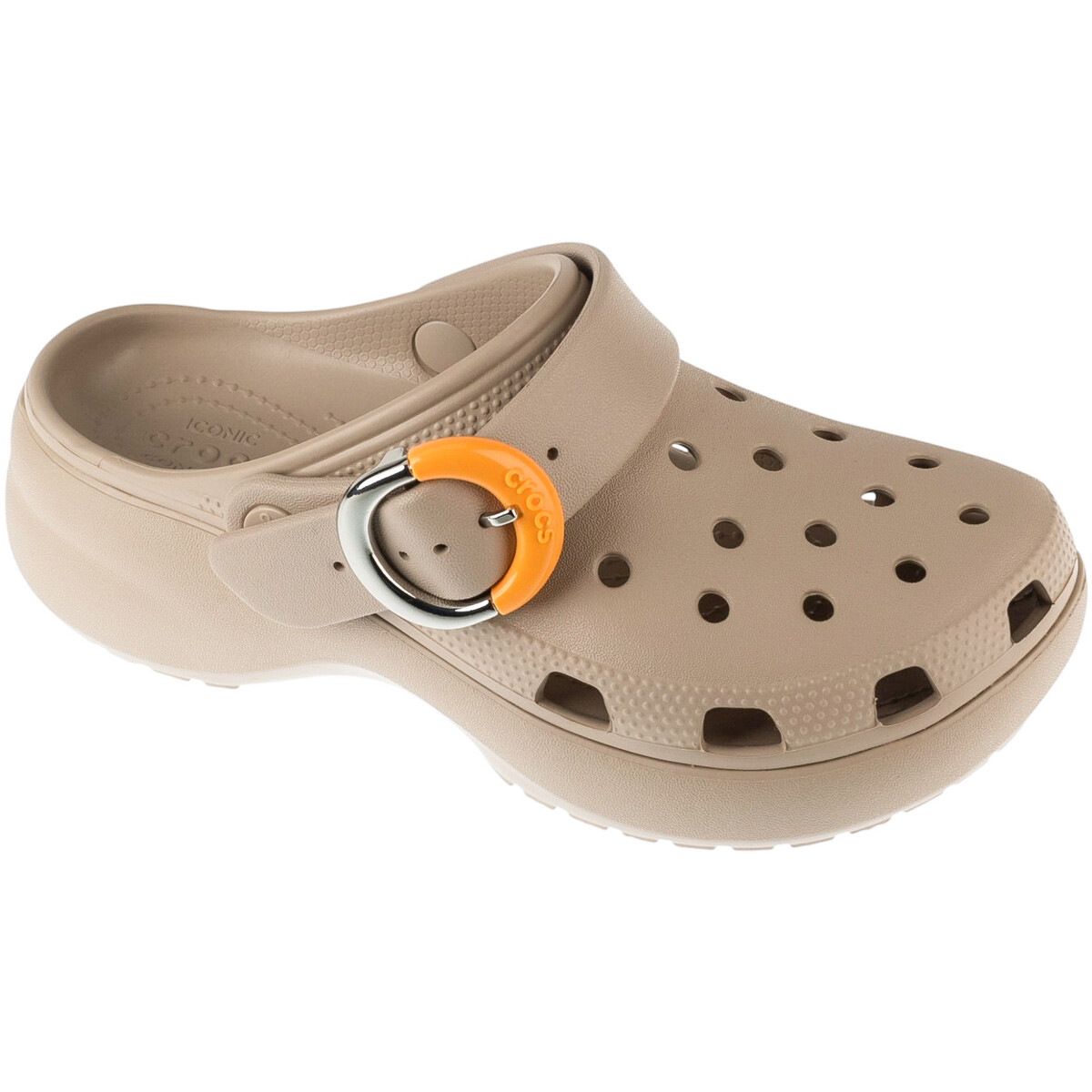 Crocs  Classic Platform Dipped Buckle Clog  Béžová