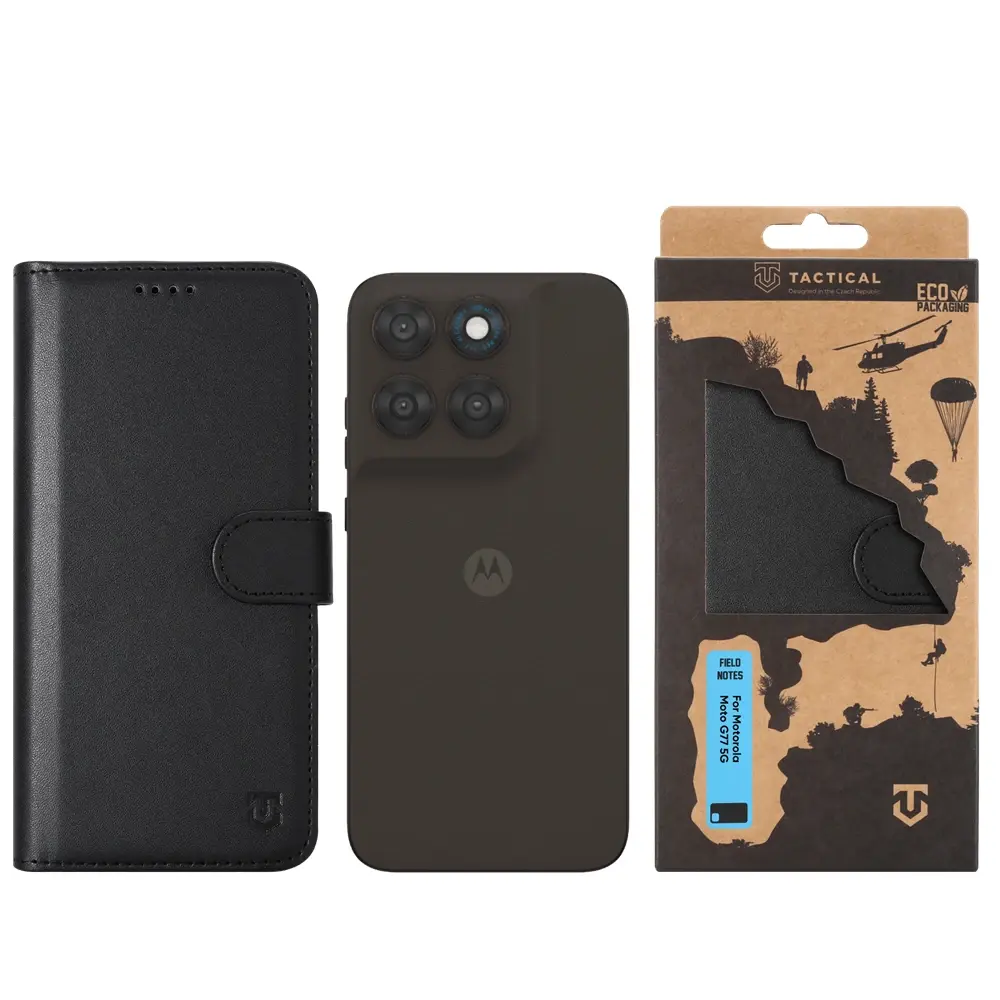 Flipové pouzdro Tactical Field Notes pro Motorola Moto G77 5G, černá