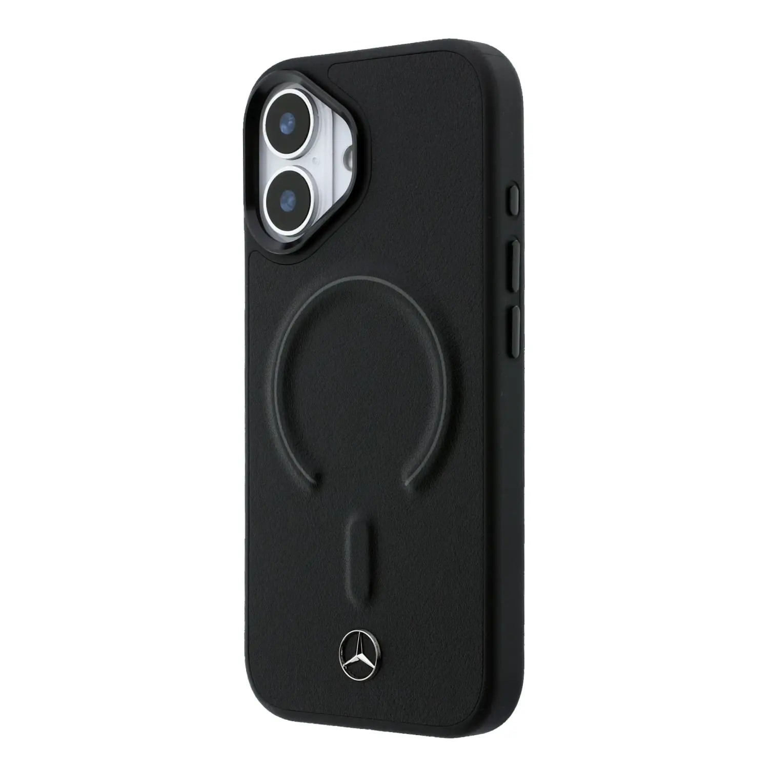 Zadní kryt Mercedes PU Leather 3D MagSafe pro Apple iPhone 17, černá