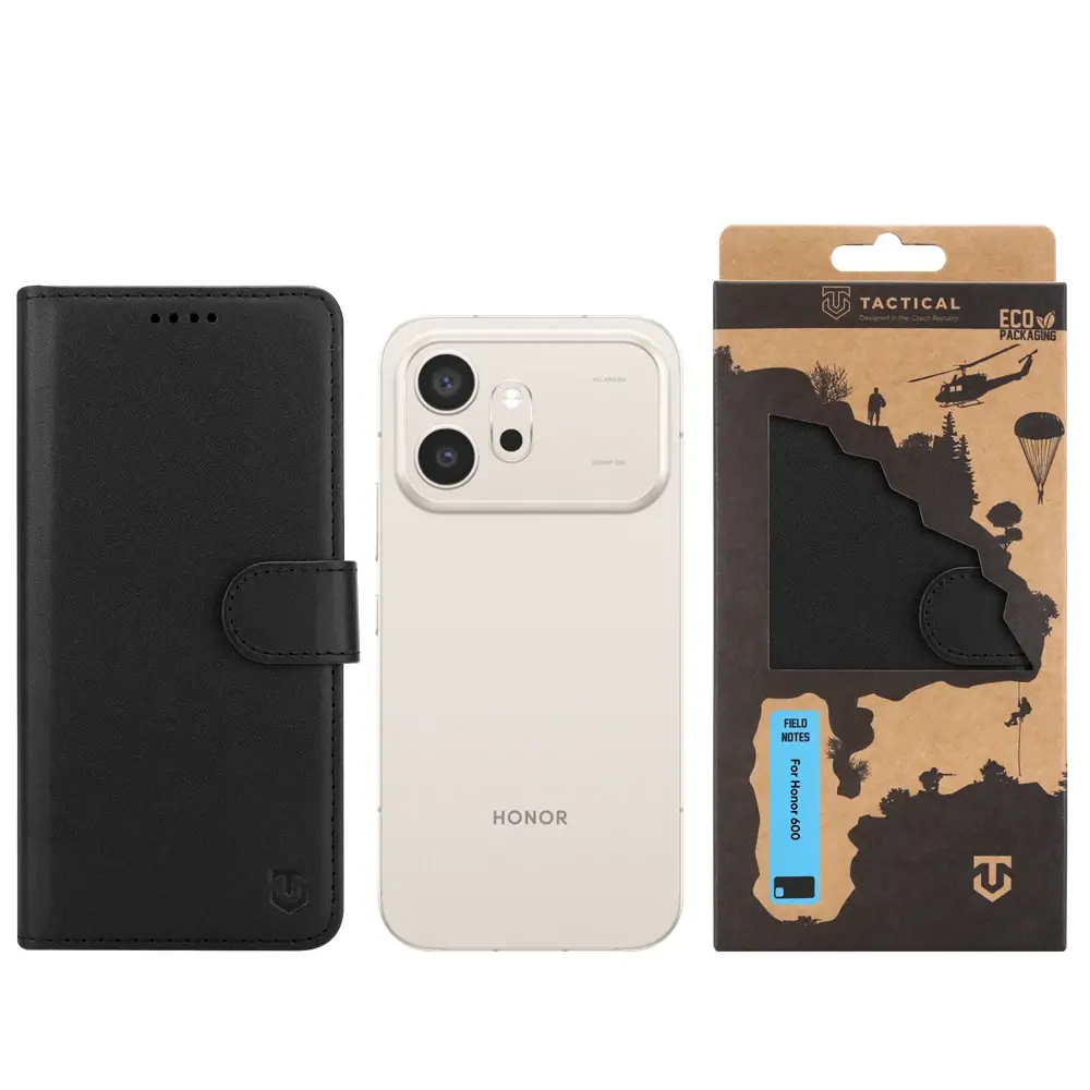 Flipové pouzdro Tactical Field Notes pro Honor 600, černá