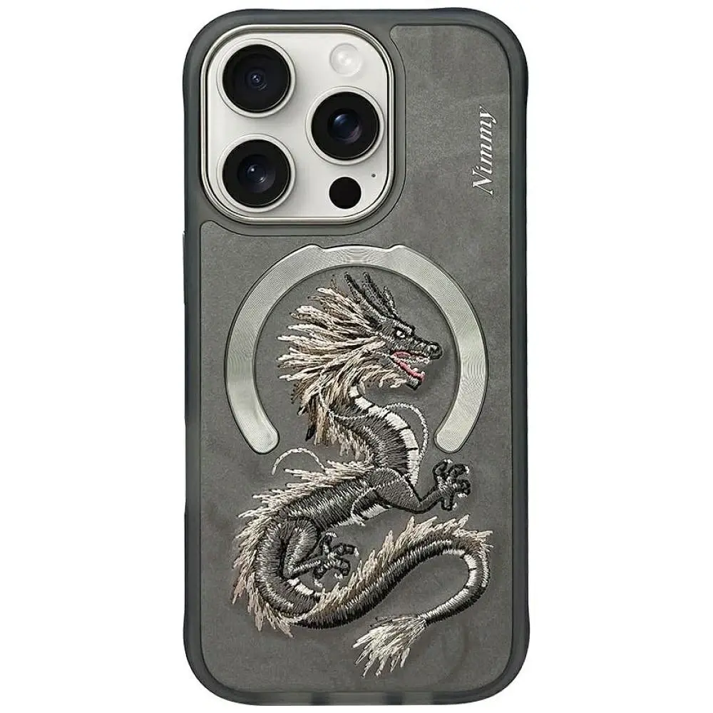 Zadní kryt NIMMY case DRAGON MagSafe pro Apple IPHONE 16 Pro Max, šedá
