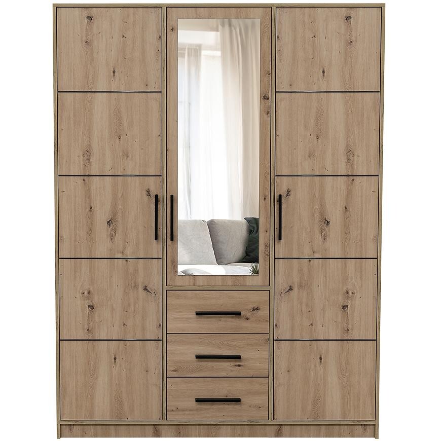 Skříň Kos D3 dub artisan/zrcadlo