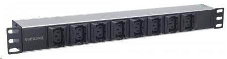 Intellinet rozvodný panel PDU, 8x C13 zásuvka, rack 1U, 2m odpojitelný kabel, proti vypadávání