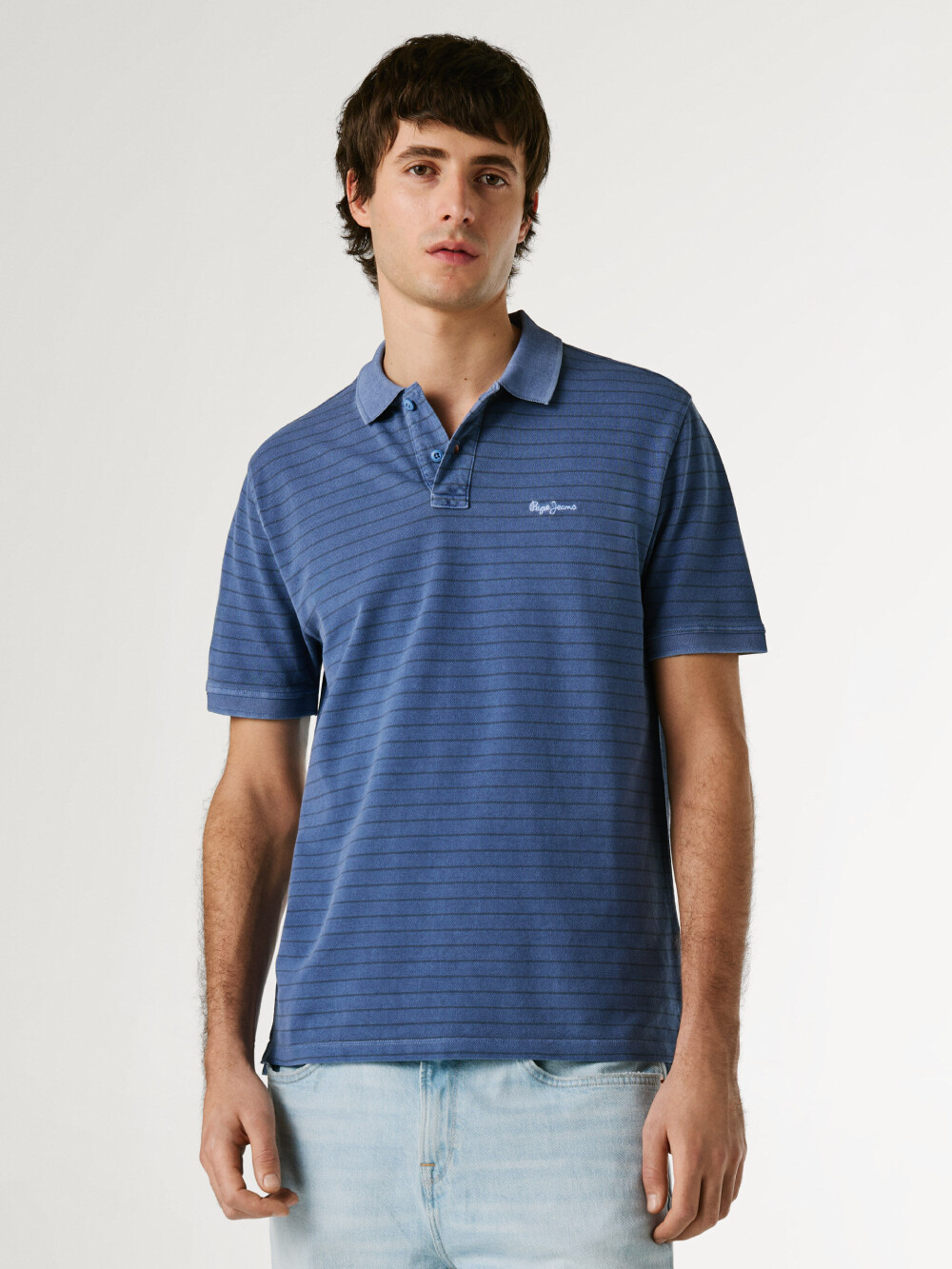 Pepe Jeans pánské modré polo tričko PM5400088-576 L