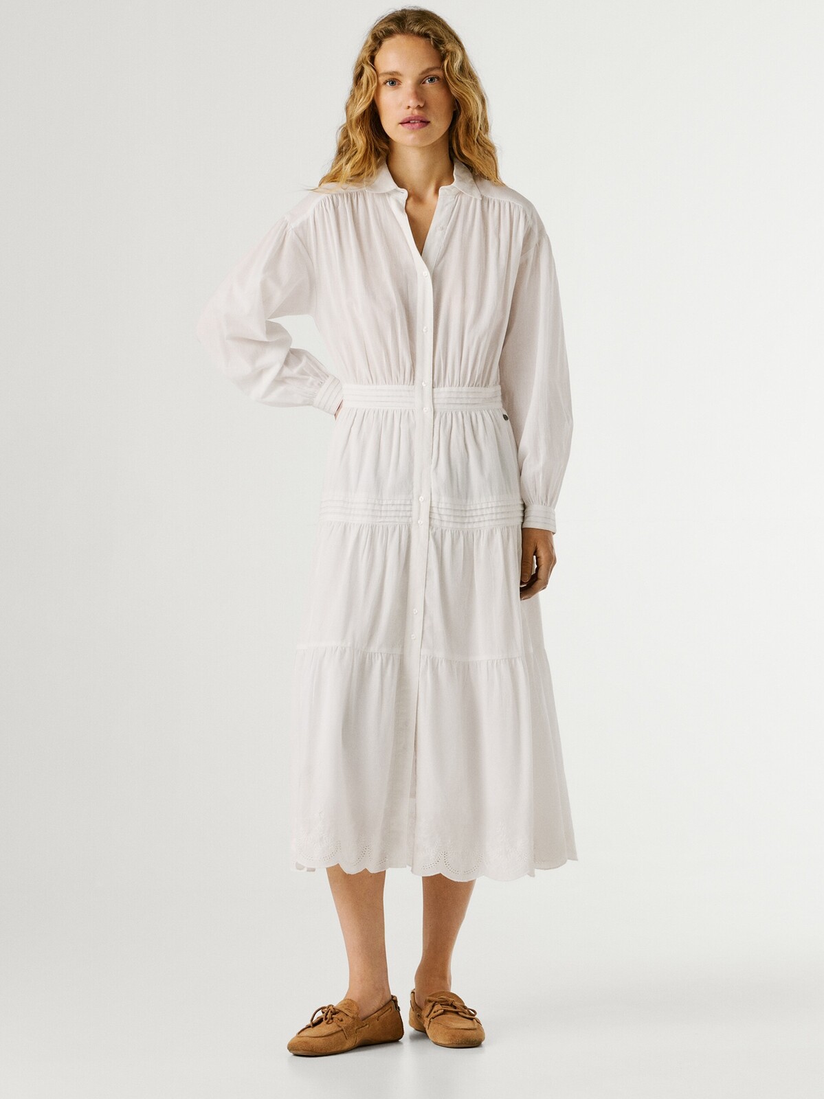 Pepe Jeans dámské bílé šaty PL9537781-800 L